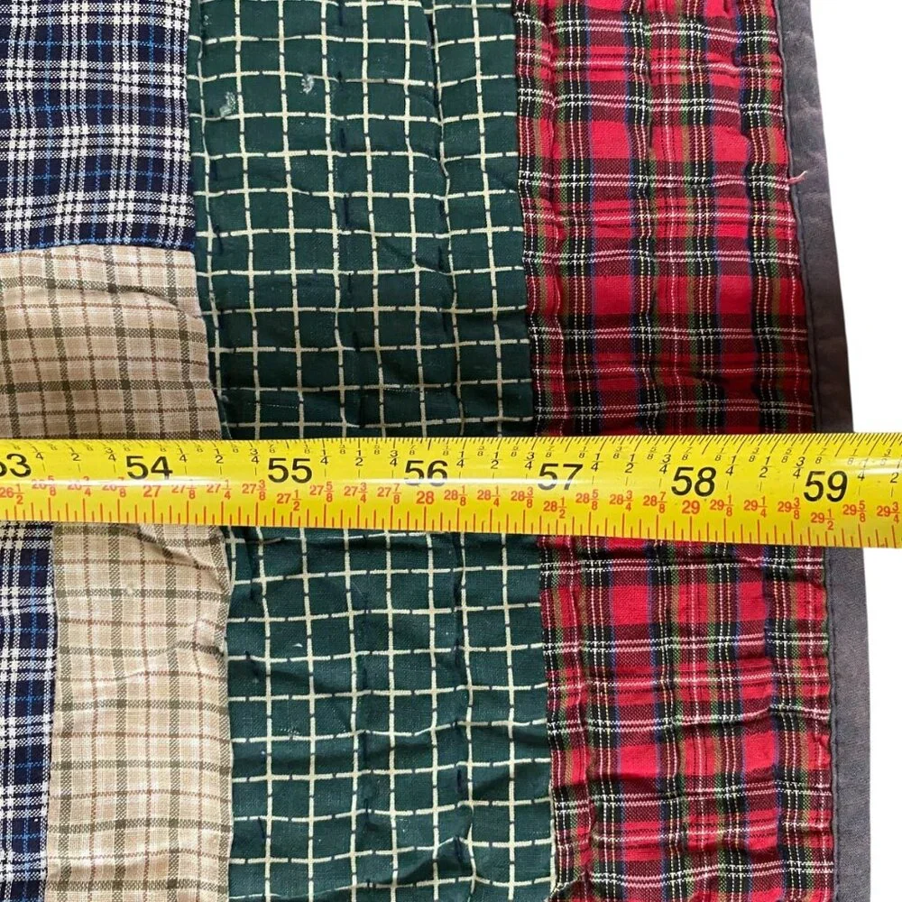 Vintage Patchwork Month of the Year Quilt Blanket Seasonal Applique‎ Plaid 46x59